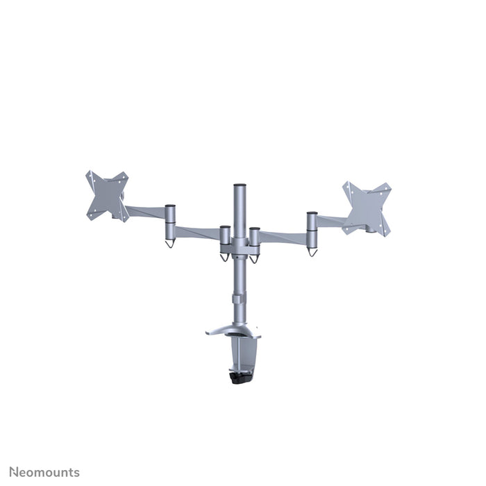 Neomounts FPMA-D1330D argent est un support de bureau pour 2 écrans plats jusqu'à 27 pouces (69 cm).