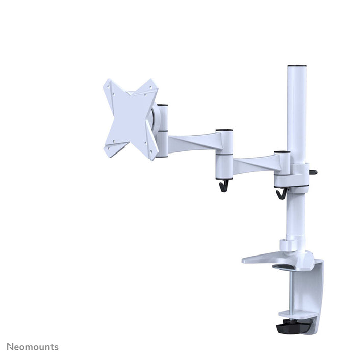 Neomounts FPMA-D1330 blanc est un support de bureau avec 3 points de rotation pour écrans plats jusqu'à 30 pouces (76 cm).
