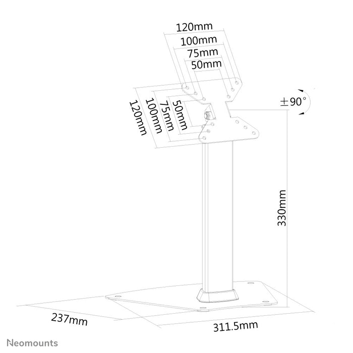 Neomounts FPMA-D1500 argent est un support de bureau pour écrans plats jusqu'à 32 pouces (81 cm).