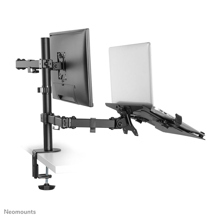 Neomounts FPMA-D550NOTEBOOK est un support de bureau pour un ordinateur portable et un écran plat jusqu'à 32 pouces.