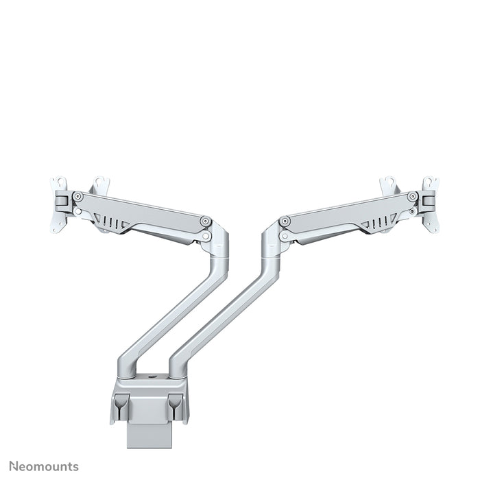Neomounts FPMA-D750D argent est un support de bureau avec vérin à gaz pour écrans plats jusqu'à 32 pouces (81 cm).