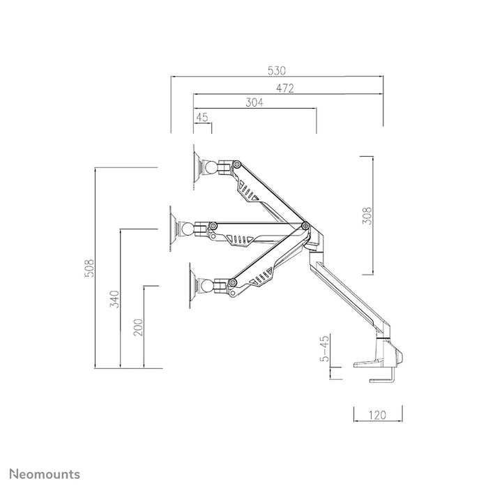 Neomounts FPMA-D750D blanc est un support de bureau avec vérin à gaz pour écrans plats jusqu'à 32 pouces (81 cm).
