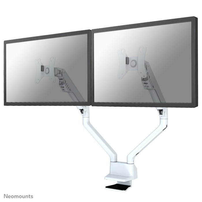 Neomounts FPMA-D750D blanc est un support de bureau avec vérin à gaz pour écrans plats jusqu'à 32 pouces (81 cm).