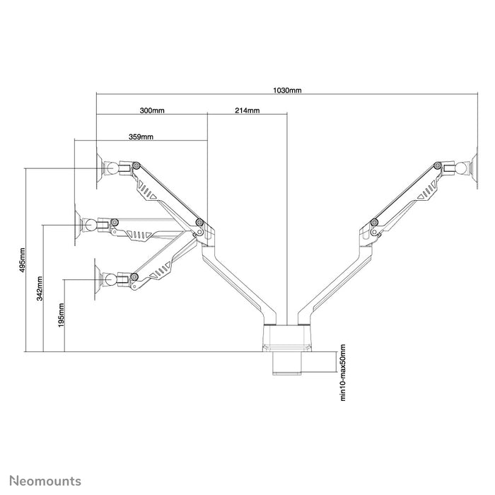 Neomounts FPMA-D750D blanc est un support de bureau avec vérin à gaz pour écrans plats jusqu'à 32 pouces (81 cm).