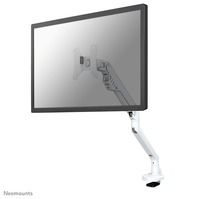 Neomounts FPMA-D750 blanc est un support de bureau avec vérin à gaz pour écrans plats jusqu'à 32 pouces (81 cm).