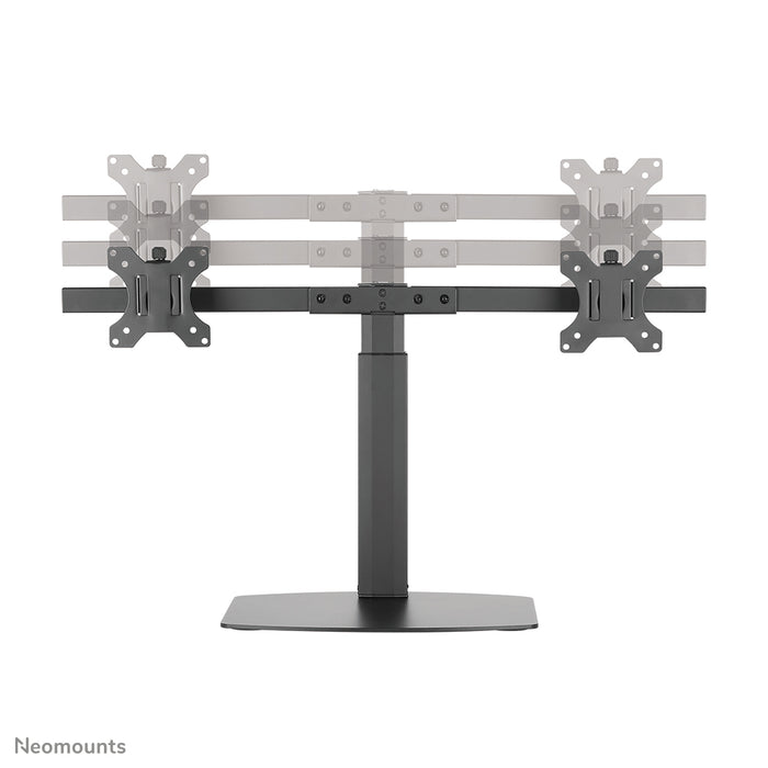 Neomounts FPMA-D865D noir est un support de bureau pour deux écrans plats jusqu'à 27 pouces (69 cm).