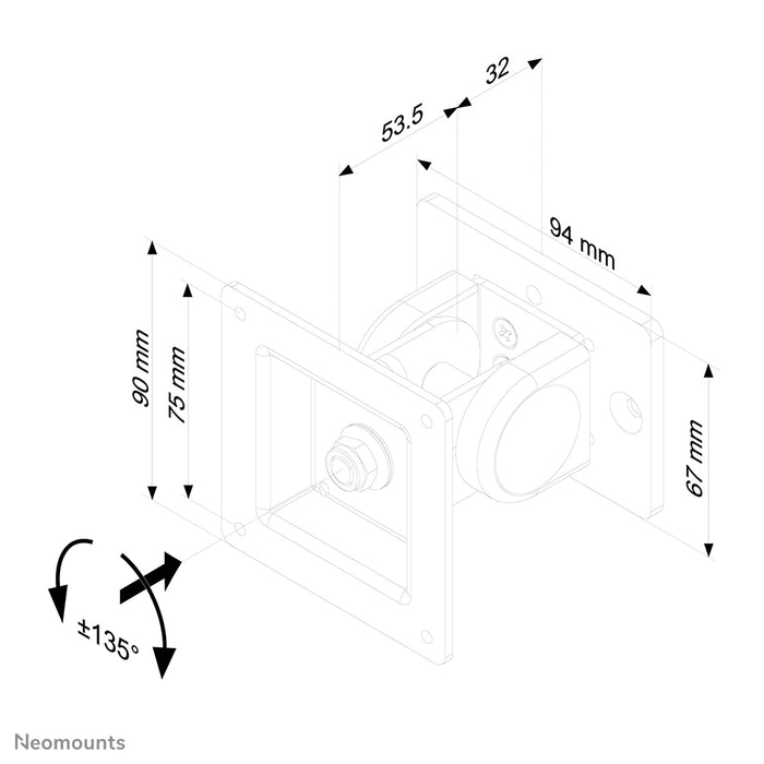 Neomounts FPMA-DTBW100 est un support de moniteur qui se place entre la barre d'outils et l'écran plat.
