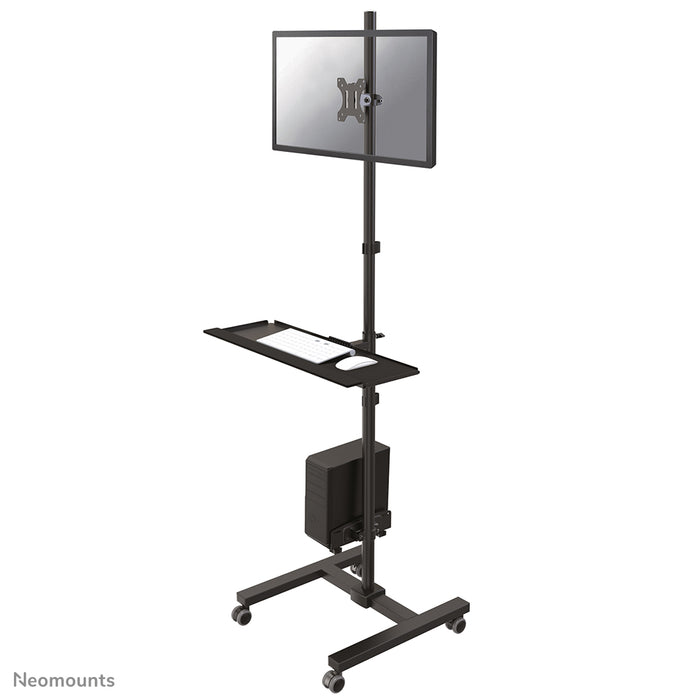 Neomounts FPMA-MOBILE1700 est un poste de travail mobile pour un moniteur (max. 32 pouces/81 cm), un PC, un clavier et une souris.