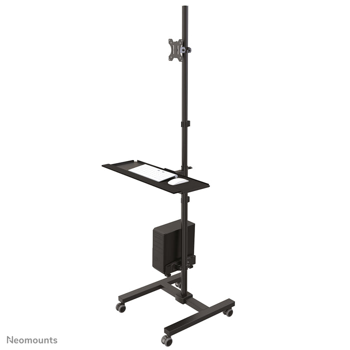 Neomounts FPMA-MOBILE1700 est un poste de travail mobile pour un moniteur (max. 32 pouces/81 cm), un PC, un clavier et une souris.