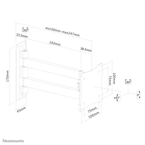 Support TV Neomounts FPMA-W820 argent