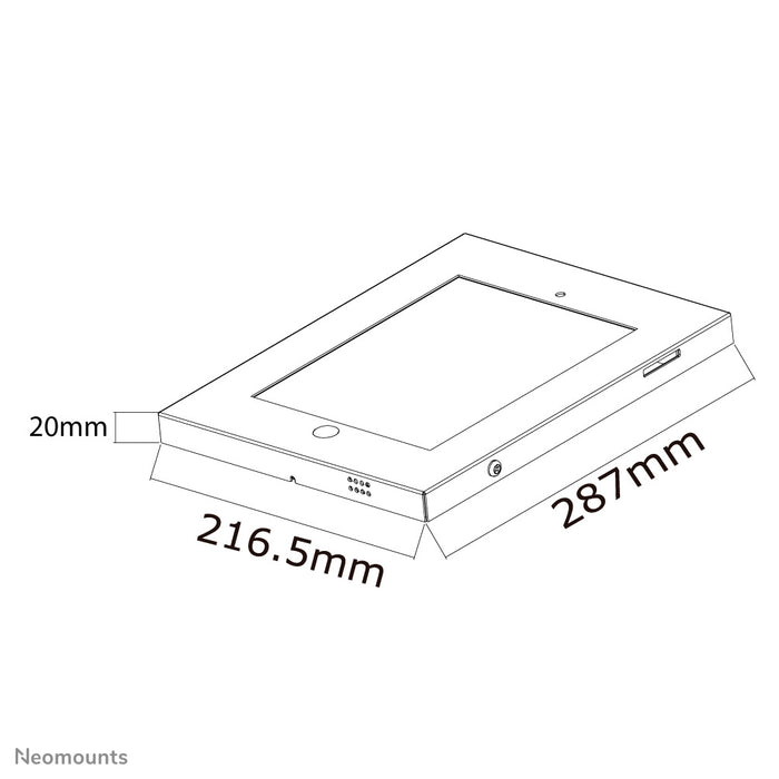 Support tablette antivol Neomounts IPAD2N-UN20 noir pour tablettes iPad/ iPad Air 9,7 pouces (VESA 100x100mm) - Noir