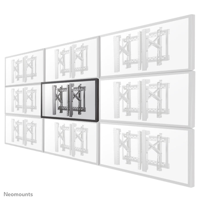 Neomounts LED-VW2500 zwart1 est un support mural plat pour mur vidéo pour écrans jusqu'à 75 pouces (191 cm), pour montage horizontal et vertical - Noir
