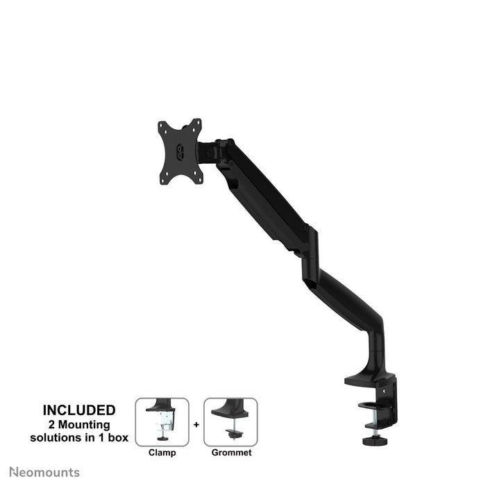 Neomounts NM-D750 noir est un support de bureau avec vérin à gaz pour écrans plats jusqu'à 32 pouces (82 cm).