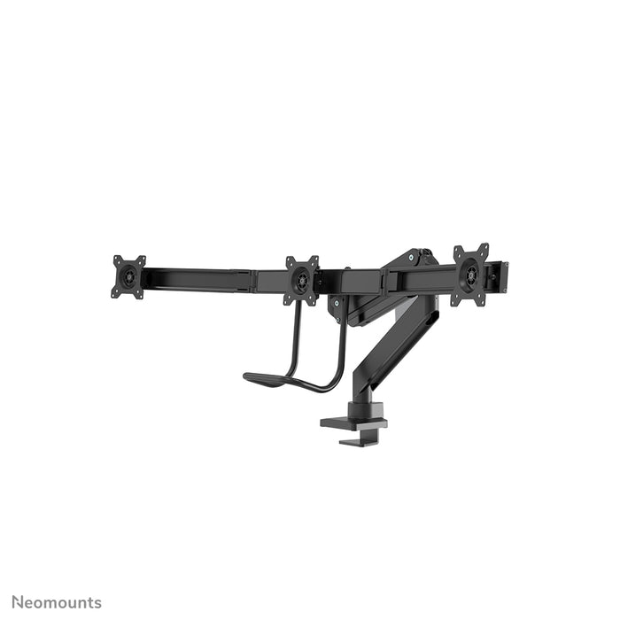 Neomounts NM-D775DX3 noir est un support de bureau à vérin à gaz avec barre transversale et levier pour écrans plats jusqu'à 27 pouces (68,6 cm).