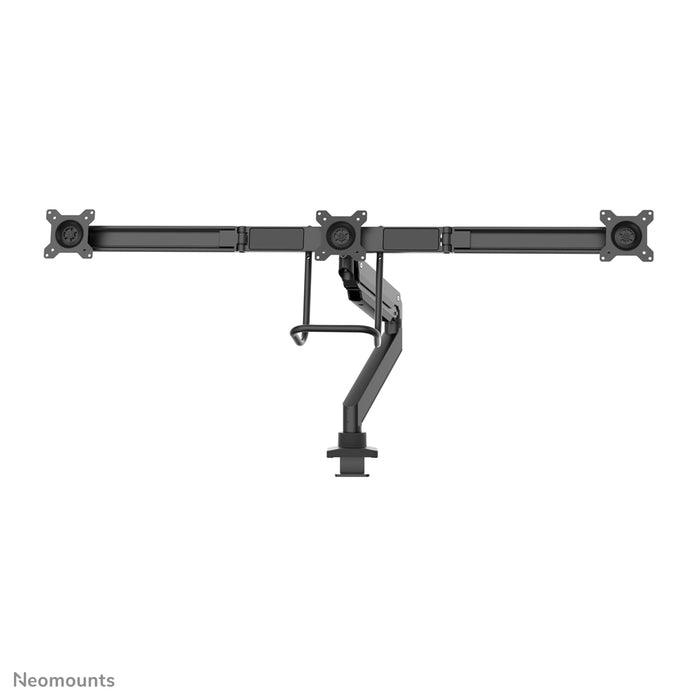 Neomounts NM-D775DX3 noir est un support de bureau à vérin à gaz avec barre transversale et levier pour écrans plats jusqu'à 27 pouces (68,6 cm).