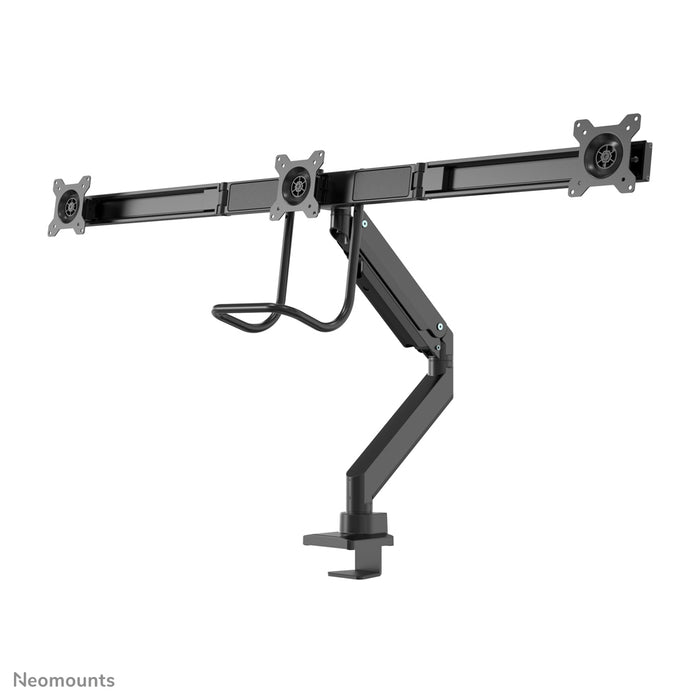 Neomounts NM-D775DX3 noir est un support de bureau à vérin à gaz avec barre transversale et levier pour écrans plats jusqu'à 27 pouces (68,6 cm).