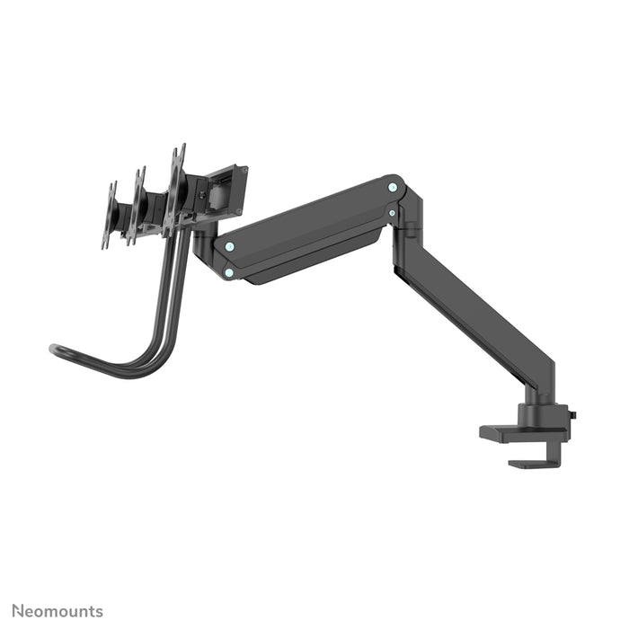 Neomounts NM-D775DX3 noir est un support de bureau à vérin à gaz avec barre transversale et levier pour écrans plats jusqu'à 27 pouces (68,6 cm).