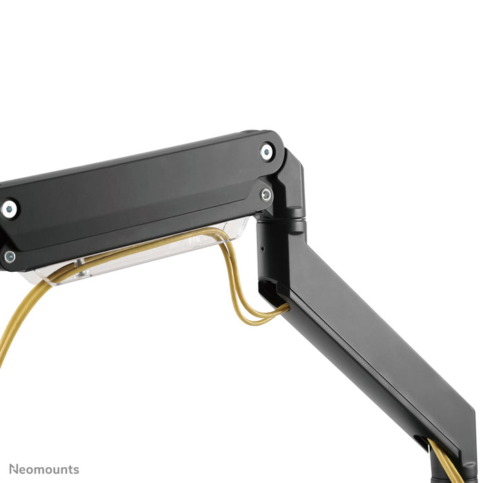 Neomounts NM-D775DX3 noir est un support de bureau à vérin à gaz avec barre transversale et levier pour écrans plats jusqu'à 27 pouces (68,6 cm).