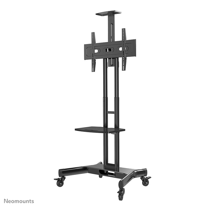 Neomounts NM-M1700 noir est un meuble mobile pour écrans plats jusqu'à 75 pouces (191 cm). Plateau pour ordinateur portable inclus - Noir