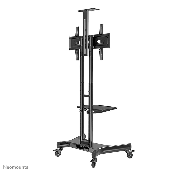 Neomounts NM-M1700 noir est un meuble mobile pour écrans plats jusqu'à 75 pouces (191 cm). Plateau pour ordinateur portable inclus - Noir