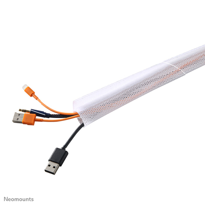 Neomounts NS-CS200 blanc est une gaine de câble flexible (Longueur : 200 cm, Largeur 8,5 cm) - Blanc