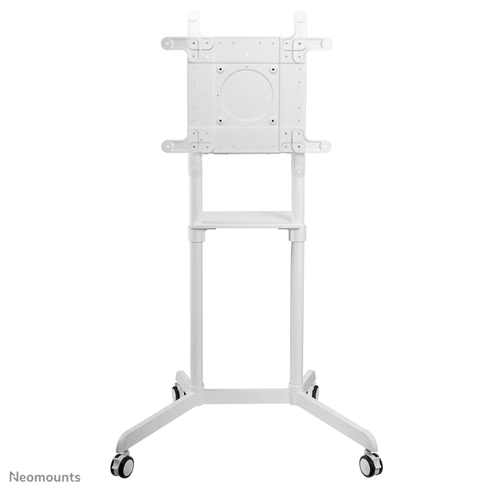 Neomounts NS-M1250 blanc est un meuble mobile pour écrans plats jusqu'à 70 pouces (178 cm). Incl. plateau pour ordinateur portable - Blanc