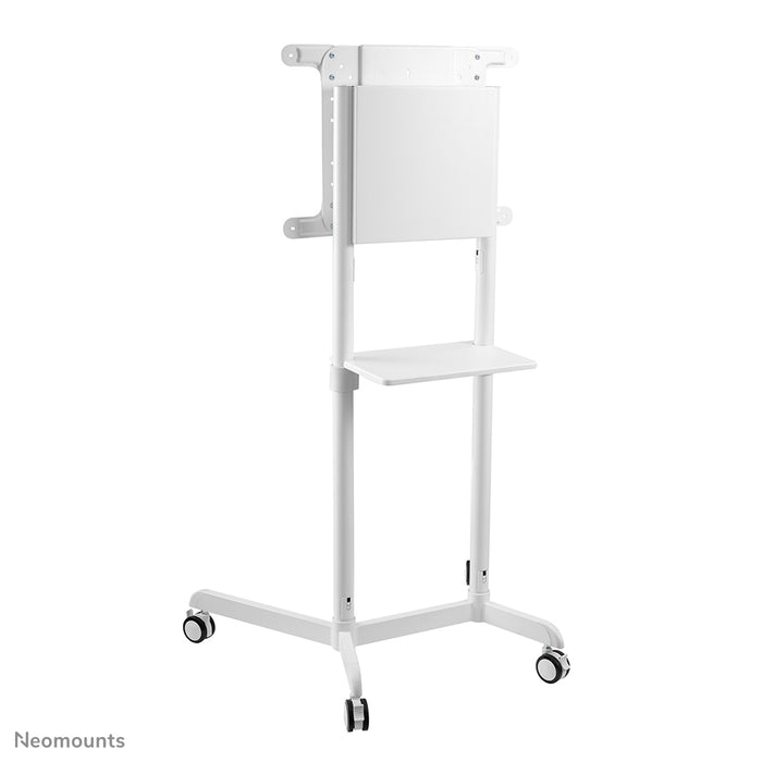 Neomounts NS-M1250 blanc est un meuble mobile pour écrans plats jusqu'à 70 pouces (178 cm). Incl. plateau pour ordinateur portable - Blanc