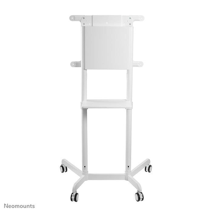 Neomounts NS-M1250 blanc est un meuble mobile pour écrans plats jusqu'à 70 pouces (178 cm). Incl. plateau pour ordinateur portable - Blanc