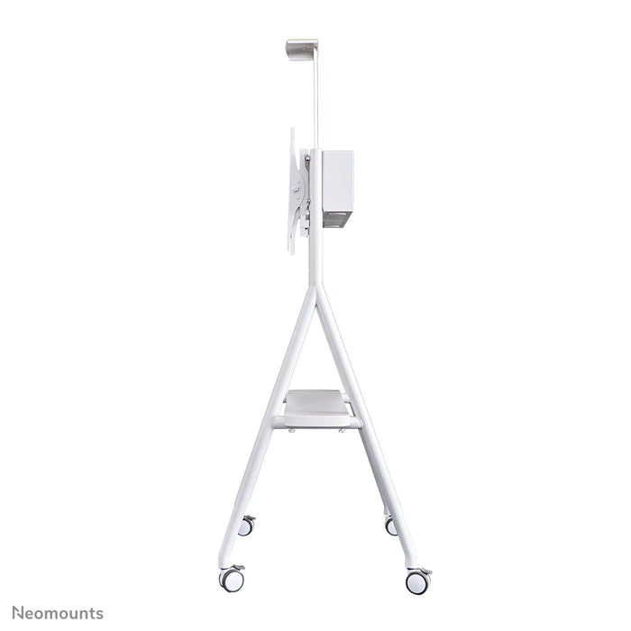 Neomounts NS-M1500 blanc est un meuble mobile pour écrans plats jusqu'à 65 pouces (165 cm). Incl. plateau pour ordinateur portable - Blanc
