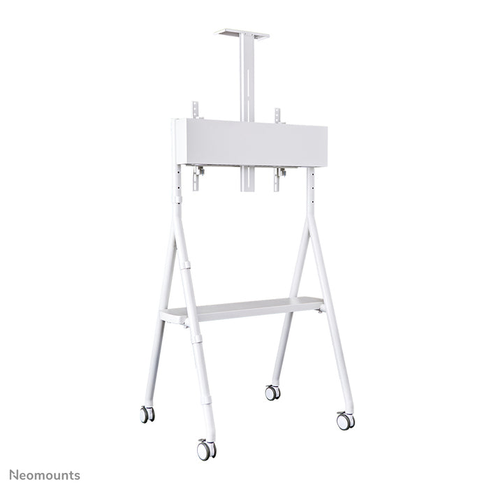 Neomounts NS-M1500 blanc est un meuble mobile pour écrans plats jusqu'à 65 pouces (165 cm). Incl. plateau pour ordinateur portable - Blanc