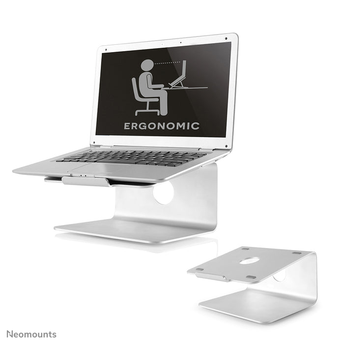 Neomounts NSLS050 est un support de bureau pivotant à 360 degrés pour un ordinateur portable.