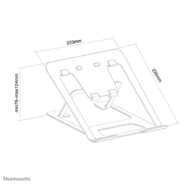 Neomounts NSLS085 support d'ordinateur portable pliable noir pour ordinateurs portables jusqu'à 17 pouces - Noir