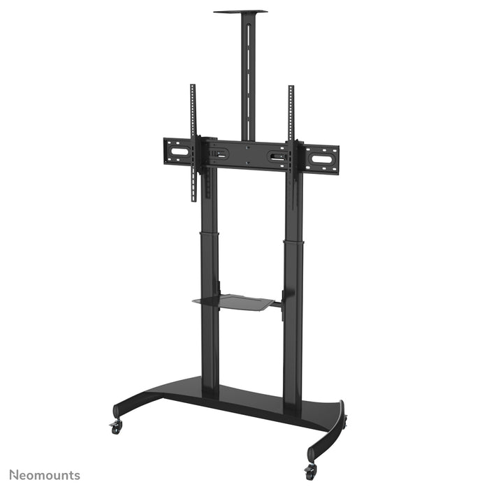 Neomounts PLASMA-M1950E est un meuble mobile pour écrans plats jusqu'à 100 pouces (254 cm). Incl. plateau pour ordinateur portable.