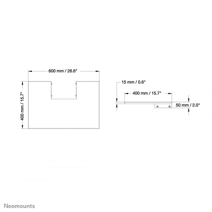 Le support AV Neomounts PLASMA-M2500LAPSHELF est un support universel pour le placement d'équipements AV sur une série 2500.