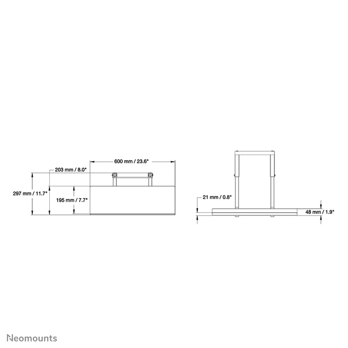 support de clavier PLASMA-M2KEYB est un support universel pour le placement d'équipements AV sur une série 2500.