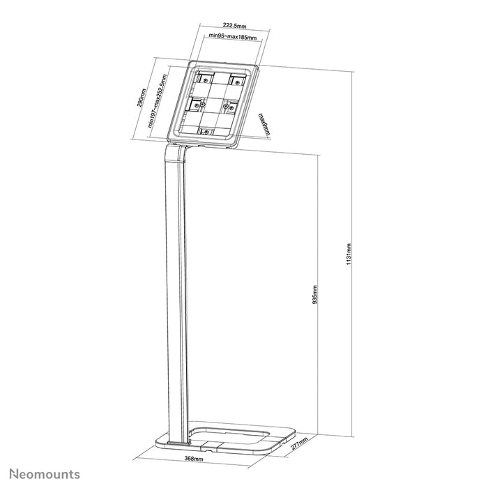 Support de sol antivol pour tablette Neomounts TABLET-S100 argent pour la plupart des tablettes 9,7-10,1 - Argent