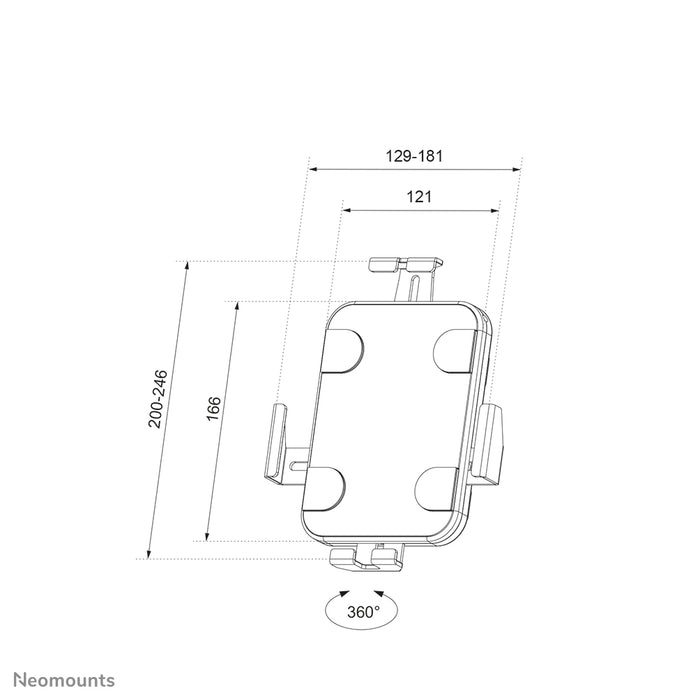 Neomounts WL15-625BL1 support mural rotatif pour tablette de 7,9 à 11 pouces - Noir