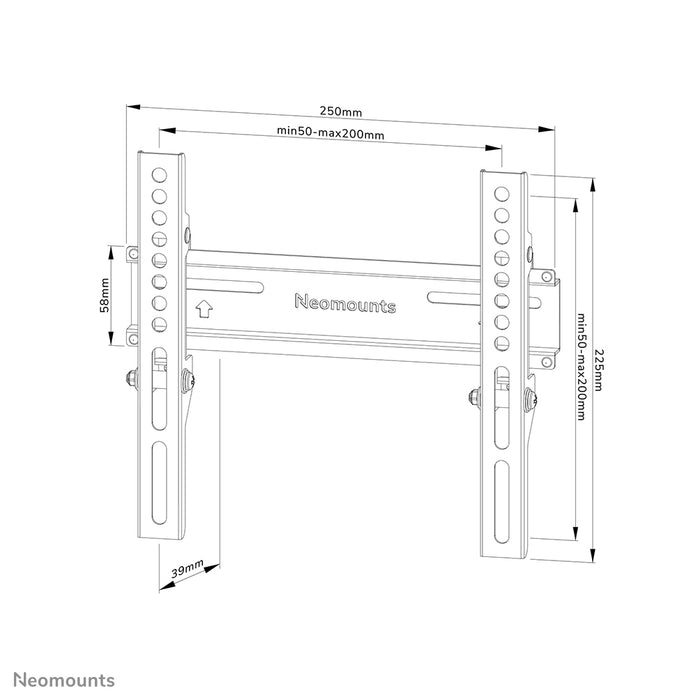 Neomounts WL30-350BL12 support mural plat pour écrans de 24 à 55 pouces - Noir