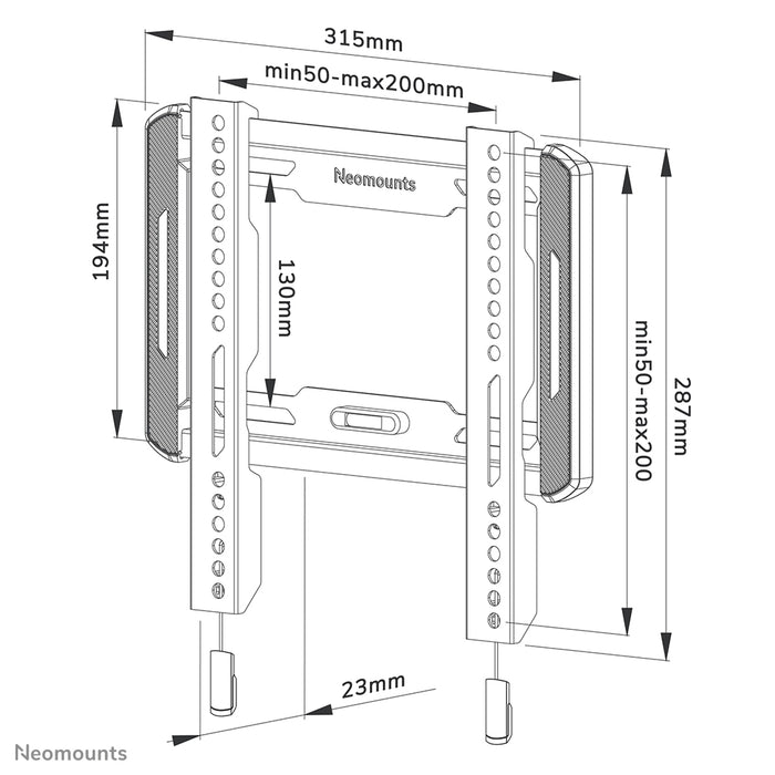 Neomounts WL30-550BL12 support mural plat pour écrans de 24 à 55 pouces - Noir