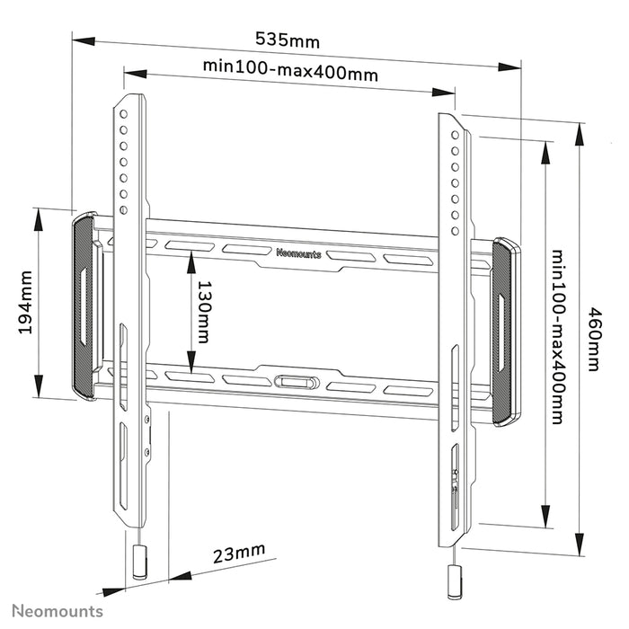 Neomounts WL30-550BL14 support mural plat pour écrans de 32 à 65 pouces - Noir