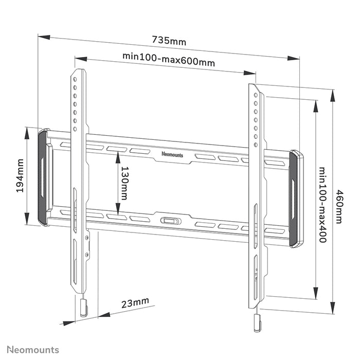 Neomounts WL30-550BL16 support mural plat pour écrans de 40 à 75 pouces - Noir