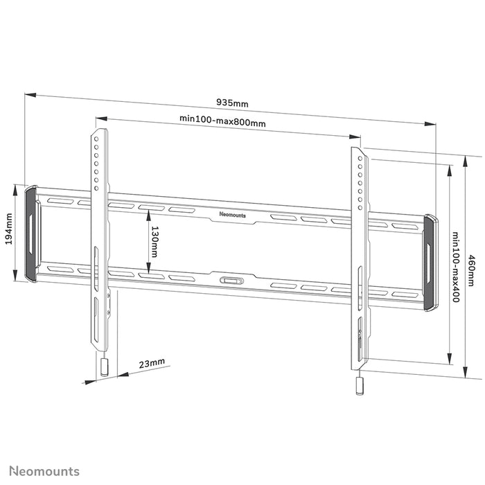 Neomounts WL30-550BL18 support mural plat pour écrans de 43 à 86 pouces - Noir