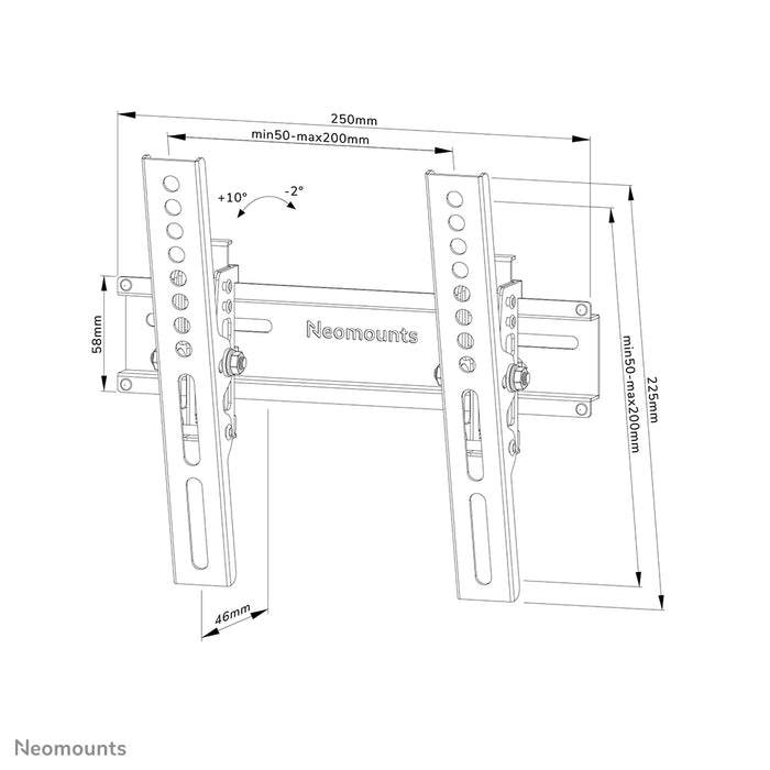 Neomounts WL35-350BL12 support mural inclinable pour écrans de 24 à 55 pouces - Noir