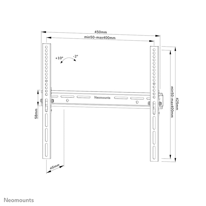 Neomounts WL35-350BL14 support mural inclinable pour écrans de 32 à 65 pouces - Noir