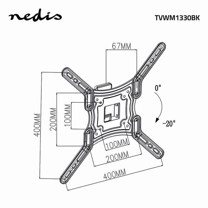 Support mural TV à mouvement complet | 23 - 55" | Max. 30 kg | 1 point d'articulation