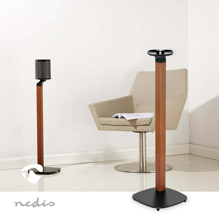 Support d'enceinte design scandinave pour Sonos One, One SL & PLAY:1 – Support en bois/métal avec gestion des câbles et amortissement des vibrations.