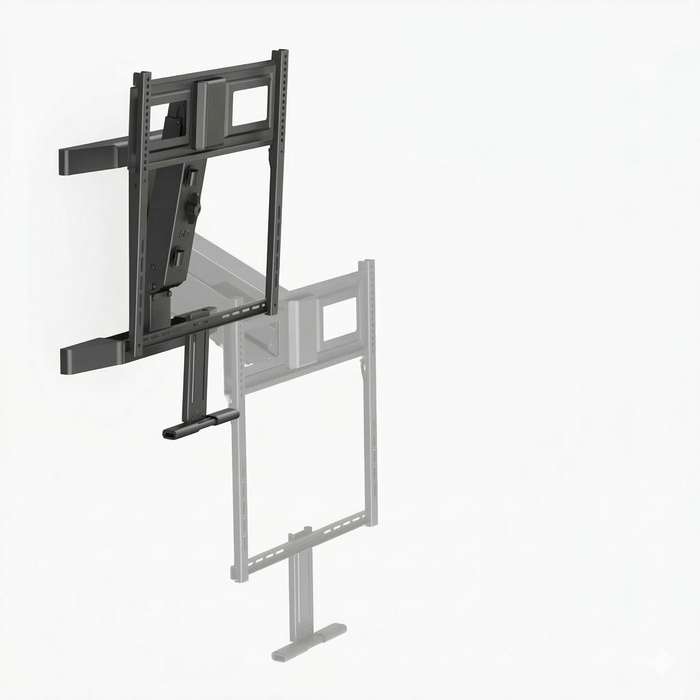 Support TV escamotable – Pivotant – Réglage hauteur 47 cm – Compatible jusqu'à 86 pouces