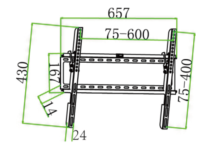 Support ultra-plat verrouillable pour écrans jusqu'à 75 pouces