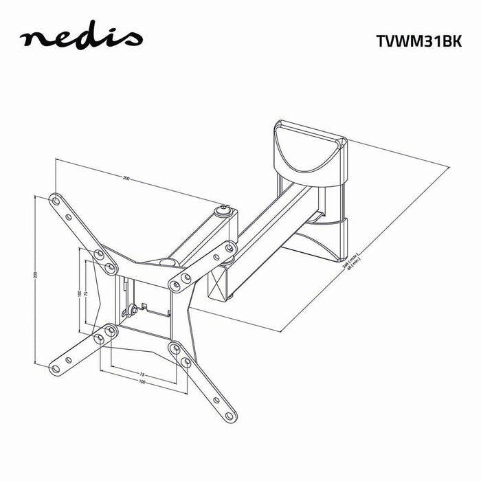 Support mural TV à mouvement complet | 10 - 32" | Max. 30 kg |