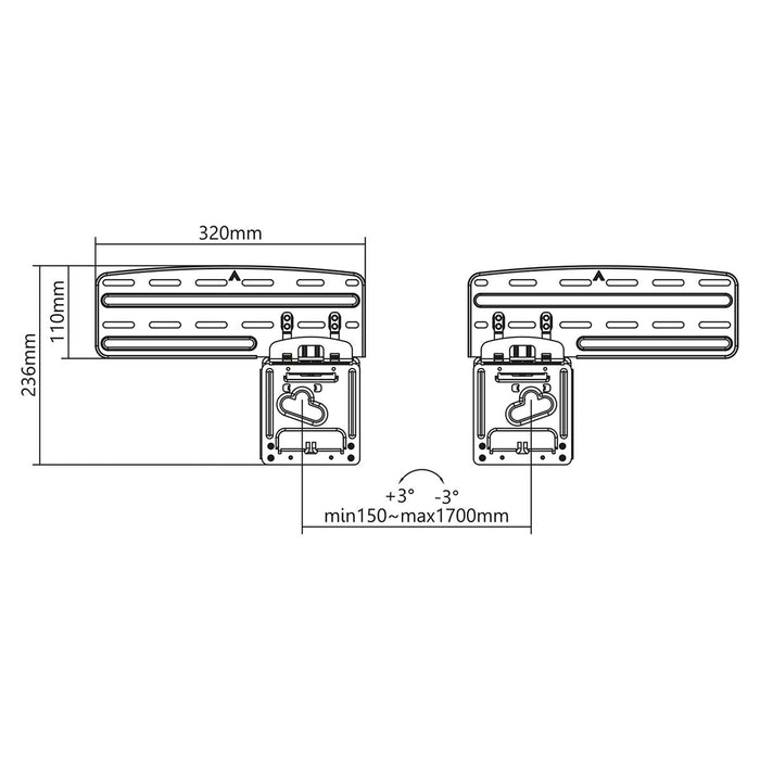 Support mural TV Nedis large 43-85 pouces | Max 60 kg | Design Micro-Écartement